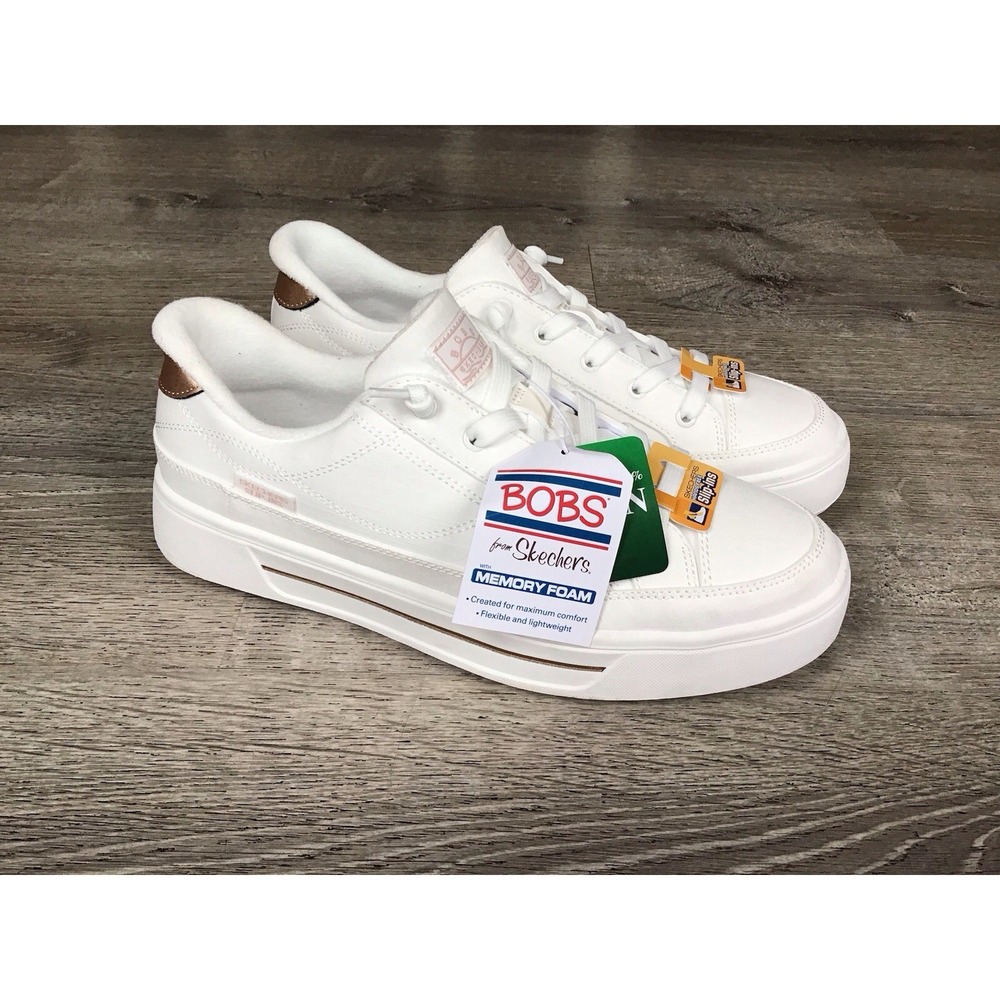 BOB'S SKECHERS WOMENS Size 10 White SLIP-INS SNEAKERS 114853 MEMORY Foam New